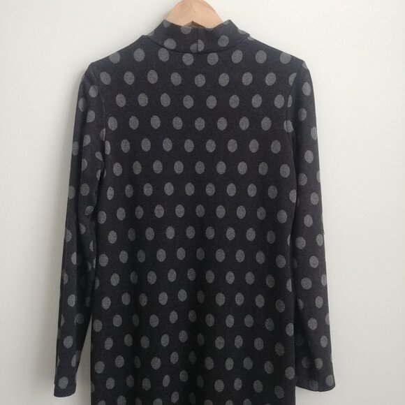 Miik made in Canada soft modal dress stretch mockneck black grey spots Small - Picture 5 of 11